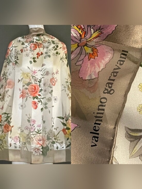 Valentino Garavani Accessories - Valentino Garavani Silk Floral Scarf 34 Inches Sq EUC
